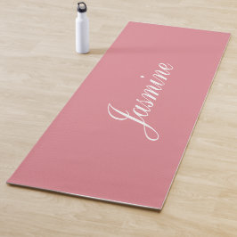 Eleganter Rosa Personalisierter Name Yoga Mat Yogamatte