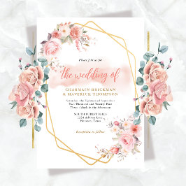 Eleganter, rosa Rahmen Einladung