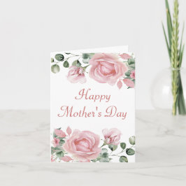Eleganter Rosa Rose Muttertag Karte