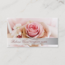 eleganter rosa Rosen-Blumen-Hochzeitsflorist Visitenkarte