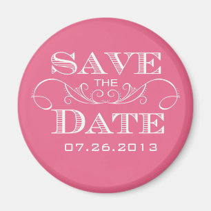 Eleganter Rosa-Save the Date Magnet