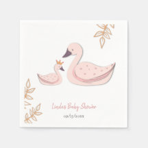 Eleganter Rosa Schwan mit Cygnet Girl Baby Shower