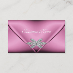 Eleganter rosa Silber-Diamant-Schmuck Visitenkarte