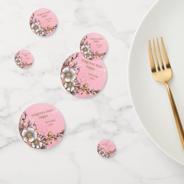 Eleganter rosa Sparkle Hochzeitshintergrund Konfetti (Gruppe)
