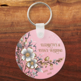 Eleganter rosa Sparkle Hochzeitshintergrund Schlüsselanhänger