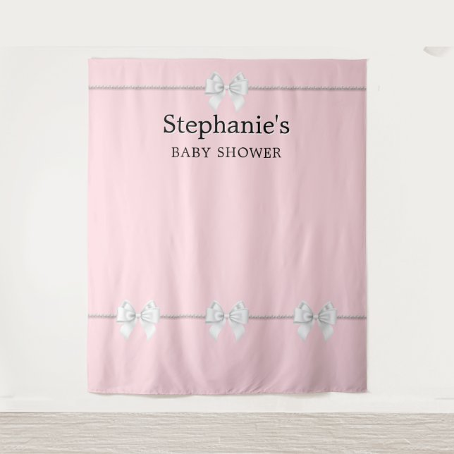 Eleganter rosa Tiffany Babydusche - Hintergrund Wandteppich (Vorderseite)