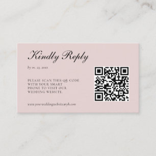Eleganter Rosa UAWG QR Code Hochzeit Begleitkarte