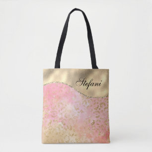 Eleganter rosa und goldfarbener Leopard Tasche