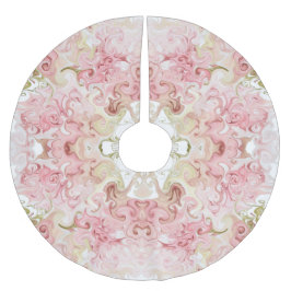 Eleganter Rosa- und Goldmarmor Polyester Weihnachtsbaumdecke