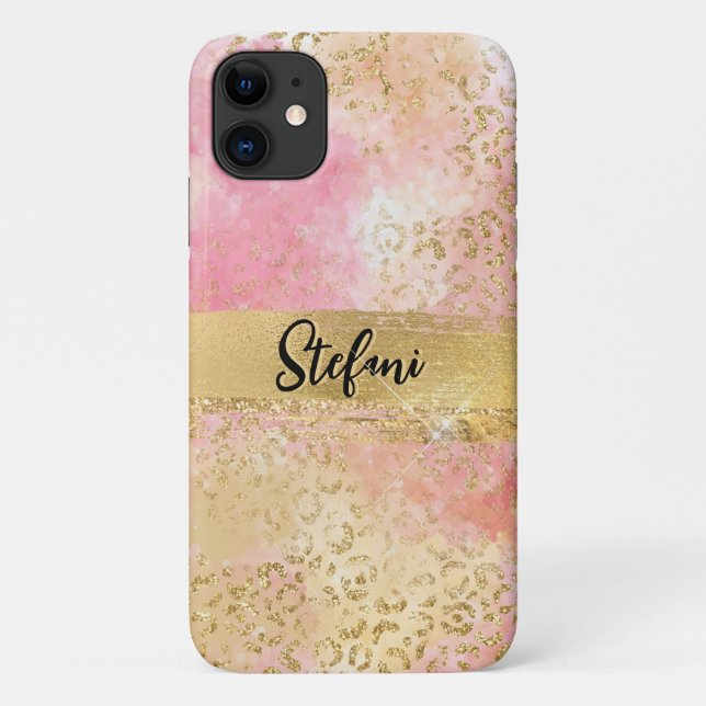 Eleganter Rosa- und Goldteppich Case-Mate iPhone Hülle (Rückseite)