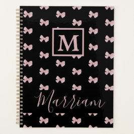 Eleganter rosa und schwarz Personalisierter Planer