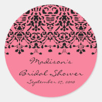Eleganter rosa- und schwarzer Damaskus-Brause-Aufk