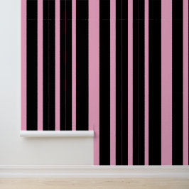 Eleganter Rosa und schwarzer Streifen Tapete