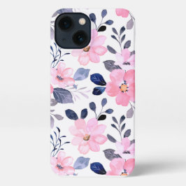 Eleganter Rosa Wasserfarbe-Floral-Handyhülle iPhone Hülle