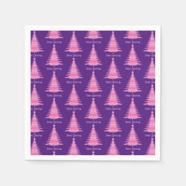 Eleganter, rosa Weihnachtsbaum Lila Serviette