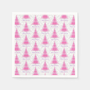 Eleganter, rosa Weihnachtsbaum Serviette