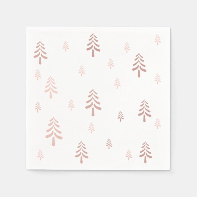 Eleganter Rosa Weihnachtsbaum Serviette (Vorderseite)