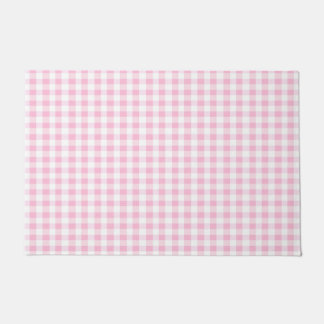 Eleganter rosa-weißer Gingham-Muster-Teppich Fußmatte