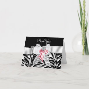 Eleganter rosa Zebra danken Ihnen Karten
