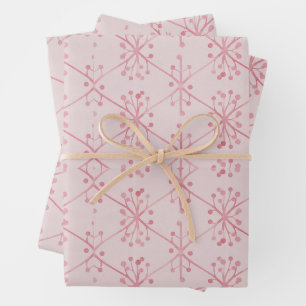 Eleganter rosa Zweig individuell - Frühlingsfloral Geschenkpapier Set