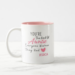 Eleganter rosafarbener Blumen-Tante-Geschenkbecher Zweifarbige Tasse