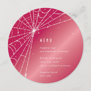 Eleganter rosafarbener Diamantspinnen Webplatz/Run Menükarte