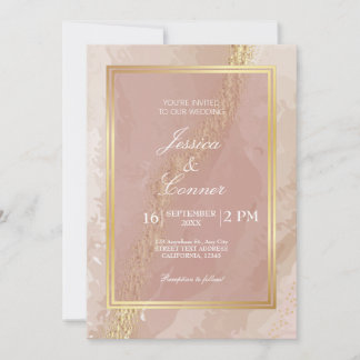 Eleganter rosafarbener Goldmarmor Einladung