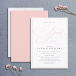 Eleganter rosafarbener Kalligraphieformel mit Brid Einladung<br><div class="desc">Formlicher,  eleganter,  moderner Brunch mit Brautdusche und verzierter,  moderner Kalligrafie in Rosa und Rosa. Personalisieren Sie Ihre Daten in schwarz und weich. Kontaktieren Sie Designer für passende Produkte. Copyright Anastasia Surridge für Elegant Invites,  alle Rechte vorbehalten.</div>