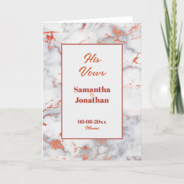 Eleganter rosafarbener Marmor, der seine Vows-Kart Dankeskarte