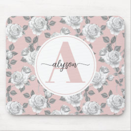Eleganter Rose Garten in rosa Monogram Mouse pad Mousepad