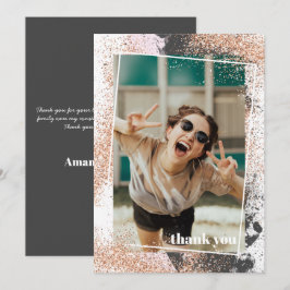 Eleganter Rose Gold Abschluss Dankeschön Karte