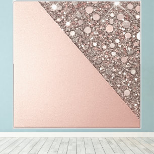 Eleganter Rose Gold Glitter  Leinwanddruck