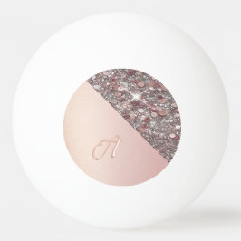Eleganter Rose Gold Monogram Ping Pong Ball Tischtennisball