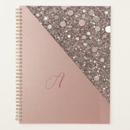 Eleganter Rose Gold Monogram Planer