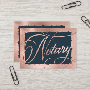 Eleganter Rose Gold & Navy Notar-Agent   Visitenkarte