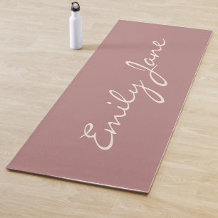 Eleganter Rose handgeschriebener Schriftname indiv Yogamatte