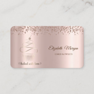 Eleganter Roségold-Cupcake,Süßigkeiten Visitenkarte