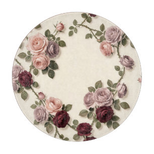 Eleganter Rosenblumenrahmen, sanfte Pastell-Anordn Schneidebrett