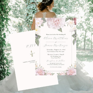 Eleganter Rosengarten Einladung zur Hochzeit