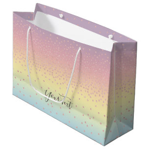 Eleganter RosengoldGlitter Confetti punktiert Große Geschenktüte