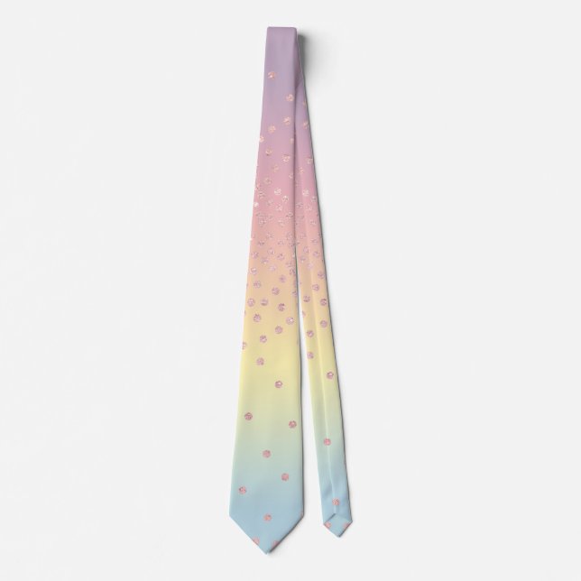 Eleganter RosengoldGlitter Confetti punktiert Krawatte (Vorderseite)
