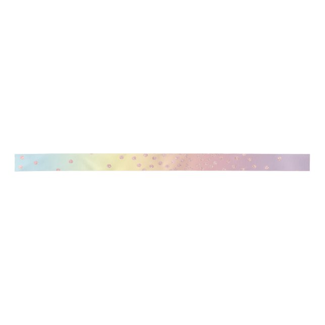 Eleganter RosengoldGlitter Confetti punktiert Satinband (Vorderseite)