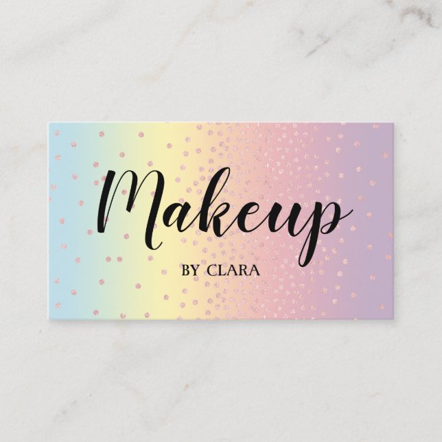 Eleganter RosengoldGlitter Confetti punktiert Visitenkarte (Vorderseite)