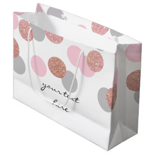 eleganter RosengoldGlitter-Pastellrosa Confetti Große Geschenktüte