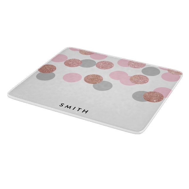 eleganter RosengoldGlitter-Pastellrosa Confetti Schneidebrett (Ecke)