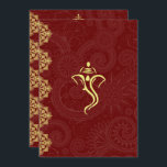 Eleganter Rot u. GoldVinayaka Hochzeits-Entwurf Einladung<br><div class="desc">Eine stilvolle, elegante, schicke und moderne Wiedergabe eines traditionellen Hindu Vinayaka (Ganesh/Ganesha) Entwurfs für die Herstellung Ihrer speziellen Feier sogar denkwürdig. Dieser schöne Rot- und Goldentwurf ist- ein wesentlicher Bestandteil einer gesamten Sammlung hochwertiger Produkte und Zusätze, die Ihr Thema abschließen. Seien Sie sicher, mit mir direkt für spezielle Anträge in...</div>