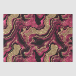 Eleganter Rot- und Gold-Glitzer Agate Birthday Seidenpapier