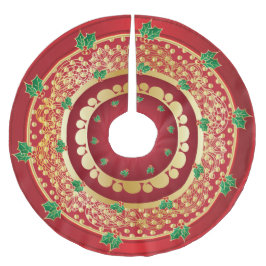 Eleganter Rot-und Polyester Weihnachtsbaumdecke