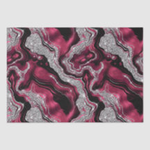 Eleganter Rot- und Silberner Glitzer Agate Birthda