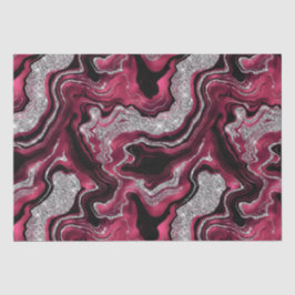 Eleganter Rot- und Silberner Glitzer Agate Birthda Seidenpapier